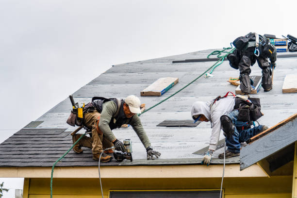 Professional Gutter Installation technician working in Waldron, IN